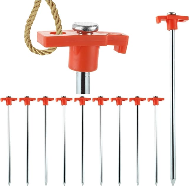 10er-pack Zeltnägel Für Camping, 8 X 250 Mm, Rostfrei, Für Garten, Planen, Reisen, Outdoor-aktivitäten – Orange