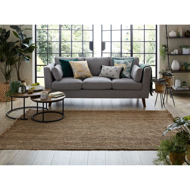 100% Jute-Wendeteppich "Erme" für hohe Beanspruchung. 160x230 cm Kadima Design