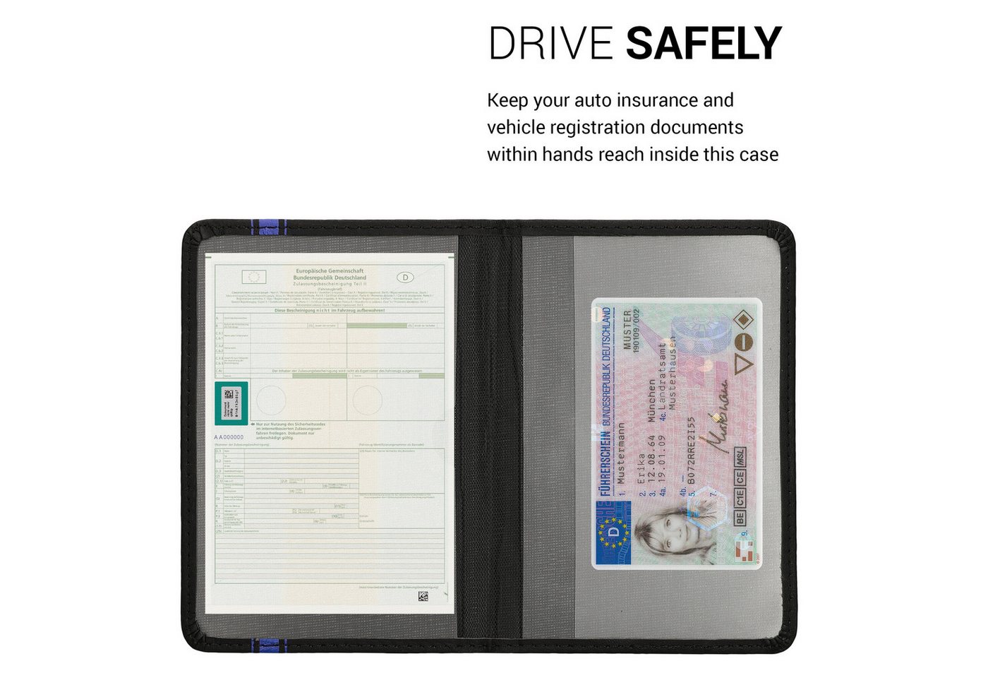 kwmobile Organizer Fahrzeugschein Hülle mit Kartenfächern (1 St), Kunstleder Etui Tasche Zulassungsbescheinigung