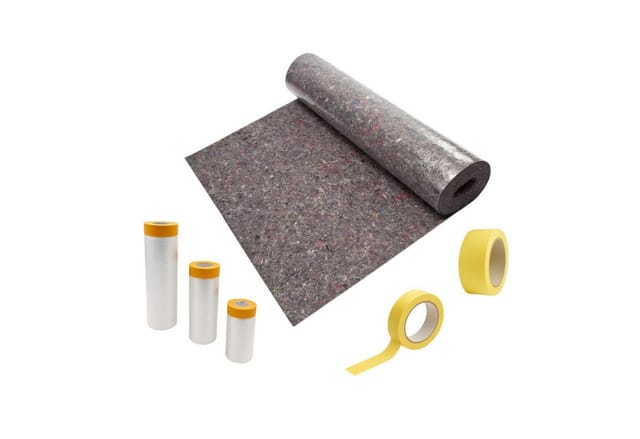ARLI Malervlies SET: Malerset Abdeckvlies 25m², (Malerkrepp 30mm & 48mm, 1-St., + Goldband Masker 3er Set), Abdeckfolie Klebeband Renovierung