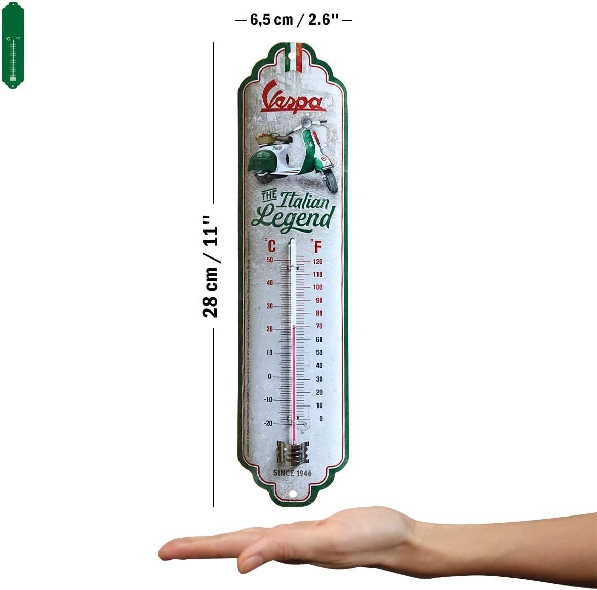 Nostalgic-Art Raumthermometer Retro Metall-Thermometer Innen Aussen Analog - Vespa Bild 4