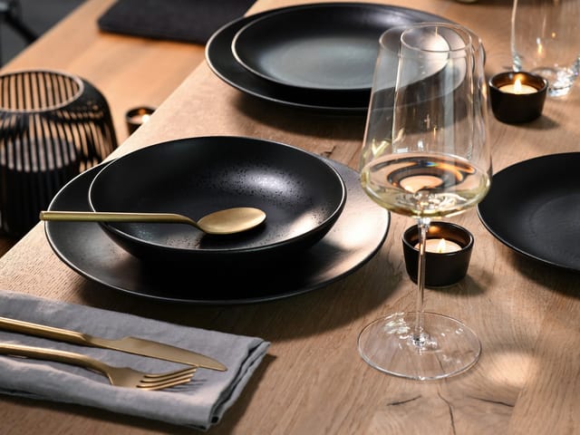 CREATABLE Tellerset »Magic Black«, 12-teilig