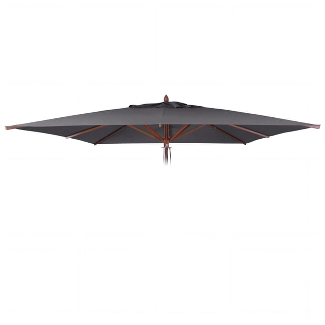 [neuwertig] Ersatz-bezug Für Gastronomie Holz-sonnenschirm Hhg-502b, Sonnenschirmbezug, Eckig 3x3m Polyester Anthrazit