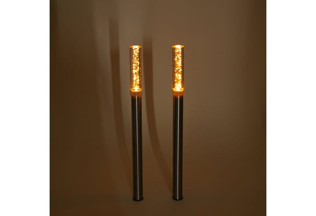 Esotec Solar Led Steckleuchtenset Twins 2er Set Bernsteinfarben Outdoor 103307