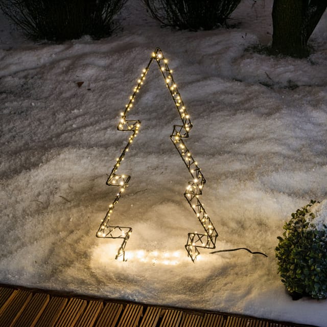 Esotec Solar Led Tannenbaum H=50cm Metall 200 Leds 2800k Warmweiß 103402