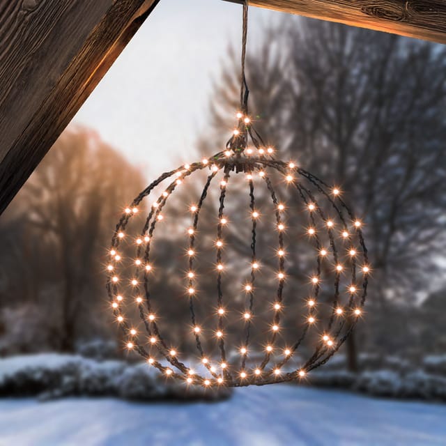 Esotec Solar Weihnachtskugel D=30cm, 210 Leds Bernsteinfarben 103419