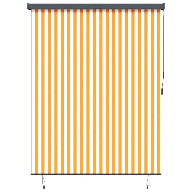Outdoor Rollo Striped Orange Und Weiß 200 X 250 Cm Stoff Vidaxl