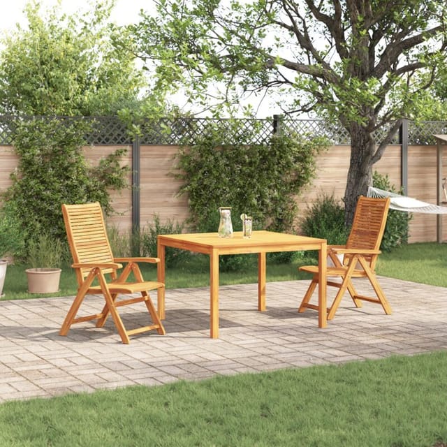 3-teiliges Gartentischset Aus Massivem Akazienholz Vidaxl