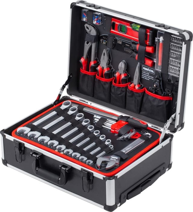 Primaster Werkzeugkoffer-Trolley WK156 rollbar mit Teleskopgriff 156-teilig