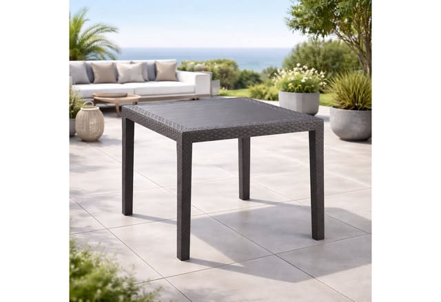Mojawo Bistrotisch Kunststoff 79x79cm King ANTHRAZIT ECKIG Balkontisch Gartentisch Terrassentisch Wetterfest