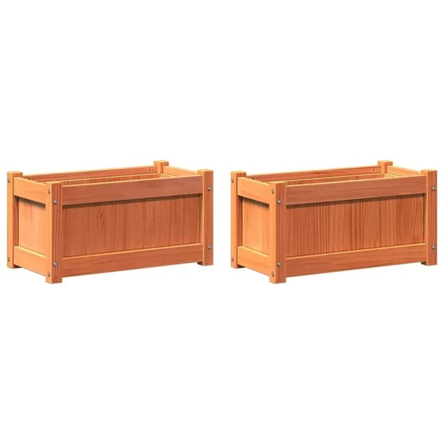 vidaXL Pflanzkübel 2 Stk Wachsbraun Massivholz Kiefer 837444
