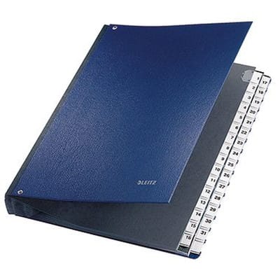 Pultordner 59310035 DIN A4 1-31 32 Fächer Graupappe blau