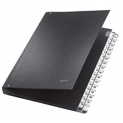Pultordner 59310095 DIN A4 1-31 32 Fächer Graupappe schwarz