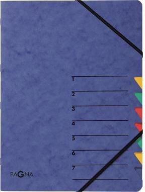Ordnungsmappe EASY 24061-02 DIN A4 7 Fächer Pressspann blau