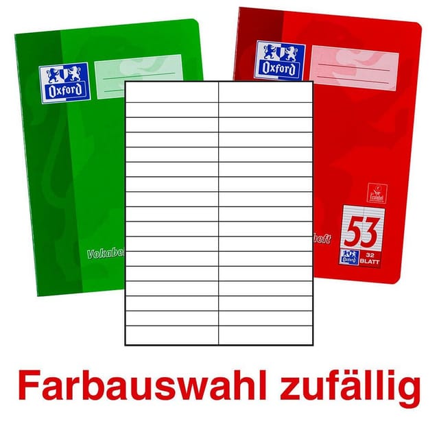 Vokabelheft 100050383 DIN A5 90g 32 Blatt liniert
