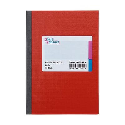 Kladde 8616271 DIN A6 kariert 48 Blatt rot