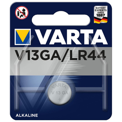 Alkaline Knopfzelle, V13GA/LR44, 1,5 V, 125 mAh