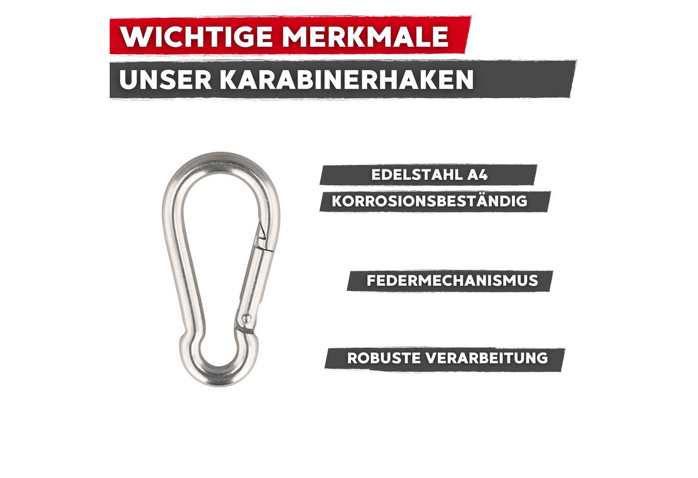 SCREWREBEL Karabiner Karabinerhaken / Feuerwehrkarabiner – A4 – rostfrei – säurebeständig Bild 4