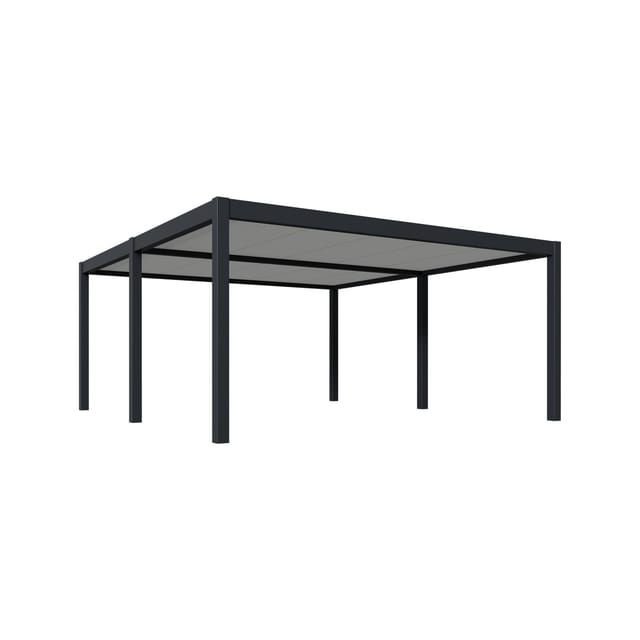 Pergoline Doppel Carport aus Aluminium 6 m x 5,3 m anthrazit