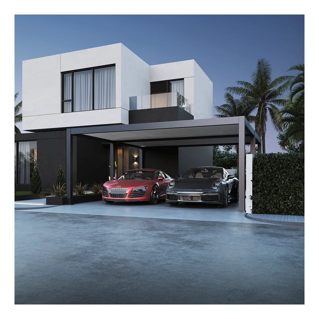 Weide Doppelcarport aus Aluminium 6 x 5,3 M Garage anthrazit Autoüberdachung?6.0 x 5.3 Meter