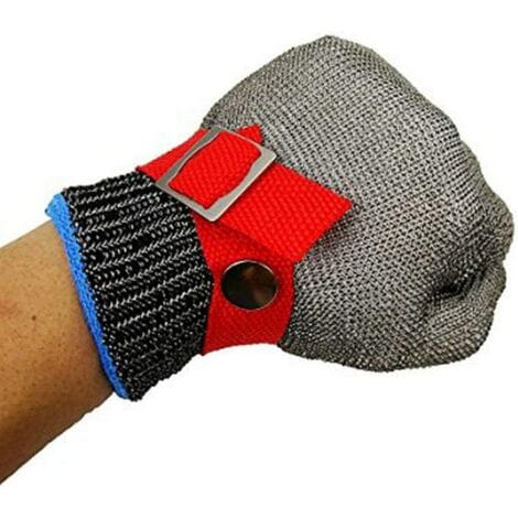 Dtekgaz - Schnittfester Handschuh, Metzgerhandschuh, Edelstahlgewebe, Schutzstufe 5, Arbeitshandschuh Zum Fällen, Holzschnitzen, Mandolinenschneiden (größe Xl)
