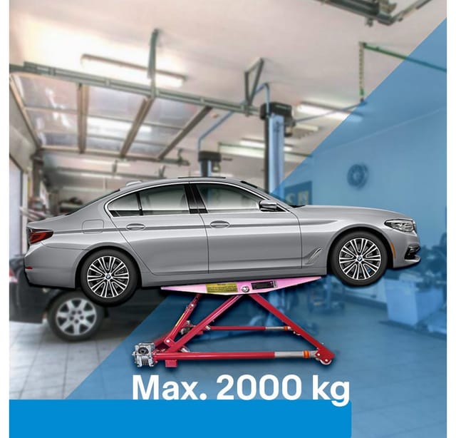 Bituxx Kipphebebühne Mobile Werkstatt Hebebühne Wagenheber Kurzhub Pkw Lift Bis 2000 Kg 2t Rot