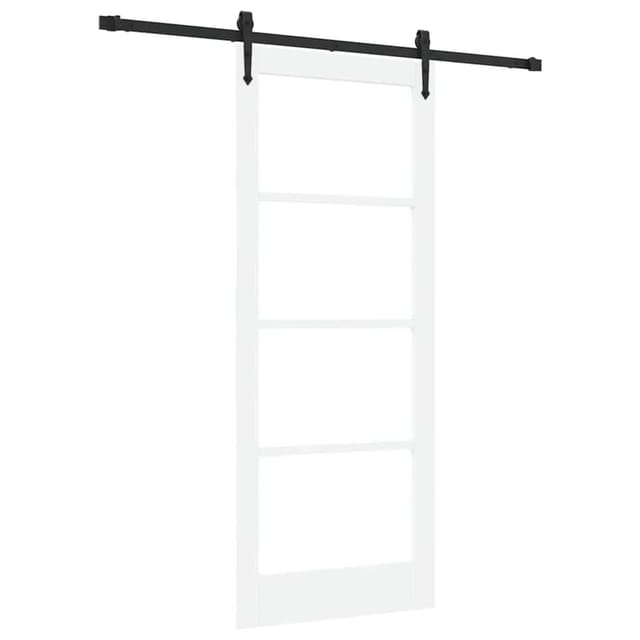 Vidaxl Sliding Door White 83 X 202 Cm Solid Pine Wood And Glass