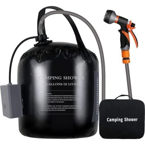 20-liter-solar-beheizter Eimer – Tragbare Campingdusche Mit Led, Usb-anschluss Und 8 Sprühmodi