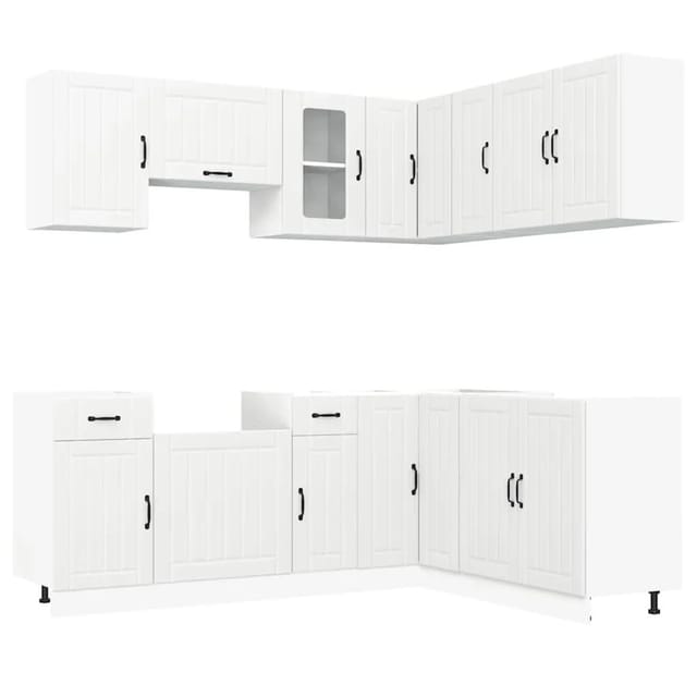 vidaXL 11 Tlg Küchenschrank-Set Lucca Weiß Holzwerkstoff 3314951