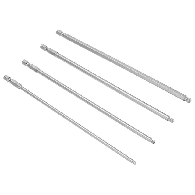 4-teiliges Sechskant-schraubendreher-bit-set Aus S2-stahl Mit Magnetischem Kugelkopf Und Metrischem Schaft (1/4 Zoll, 200 Mm).