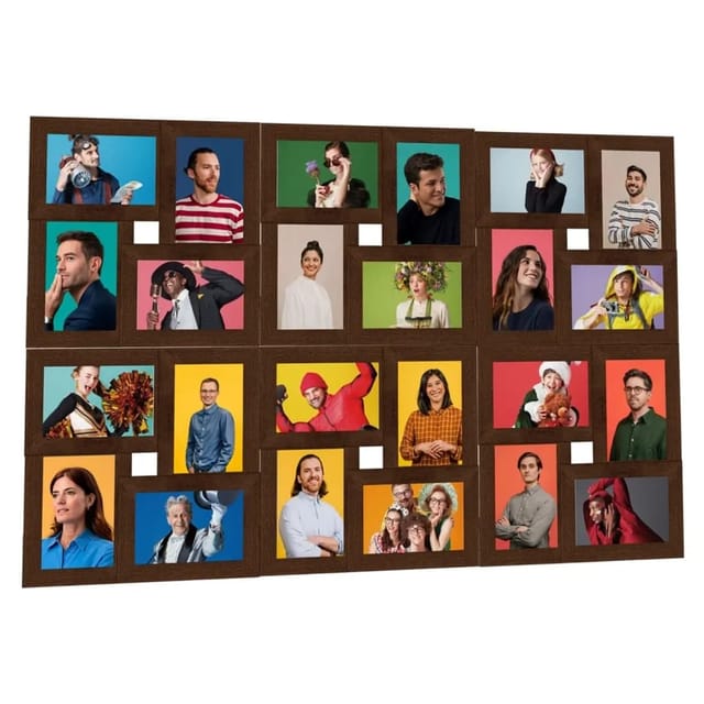 Collage Bilderrahmen Für 24x(13x18 Cm) Fotos Dunkelbraun Mdf Vidaxl