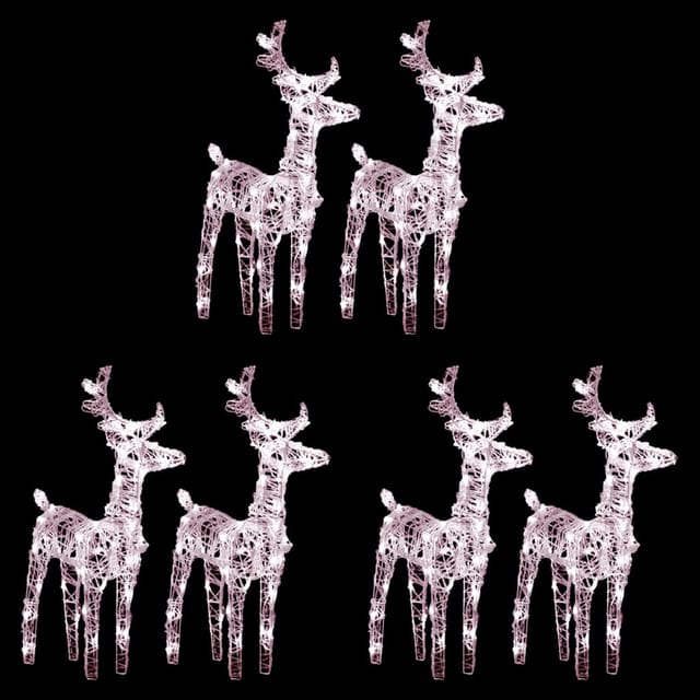 Vidaxl Led-rentiere 6 Stk. Warmweiß 240 Leds Acryl