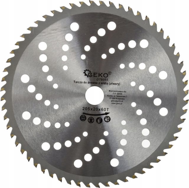 Kreissägeblatt Geko Wood 205 Mm 60 Hartmetallzähne