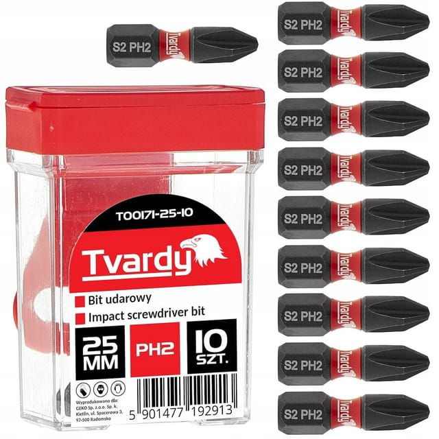 Schraubbit-set Geko Ph2 S2 Stahl 25 Mm 10 Stück