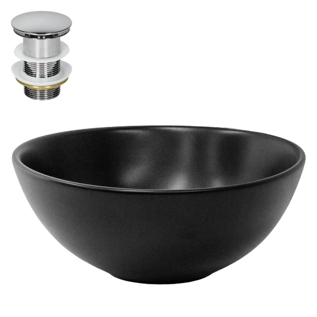 ML-Design Waschbecken aus Keramik in Schwarz Matt 280x150 mm mit Ablaufgarnitur