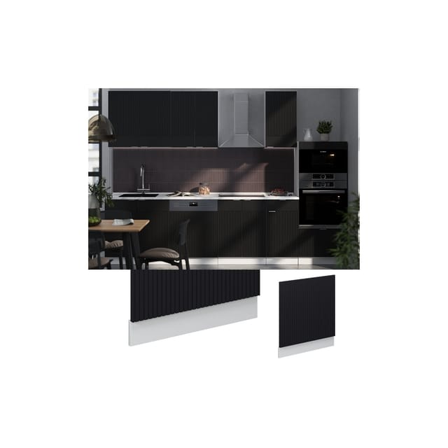 Vicco Geschirrspülblende Fame-Line Schwarz Gestreift 60 cm ohne Arbeitsplatte