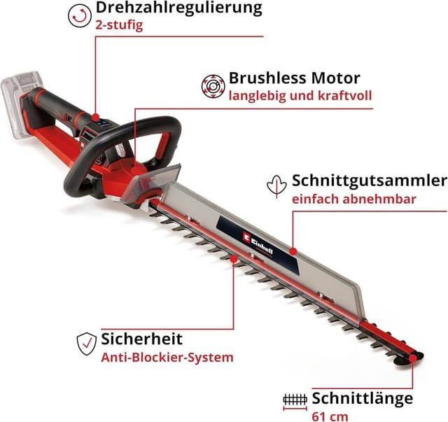 Einhell Akku-Heckenschere Einhell Pro Akku-Heckenschere GP-CH 18/61 Li BL- ABS 18V + Pflegespray
