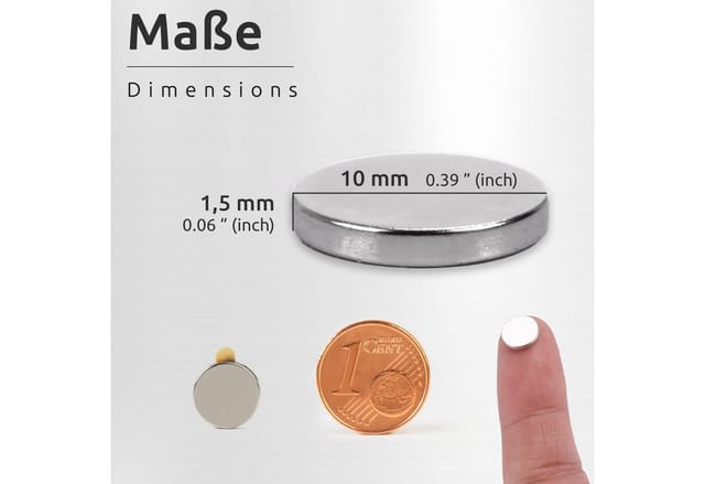 ECENCE Magnet Neodym Klebe-Magnete 20x selbstklebend Magnet rund (20-St)