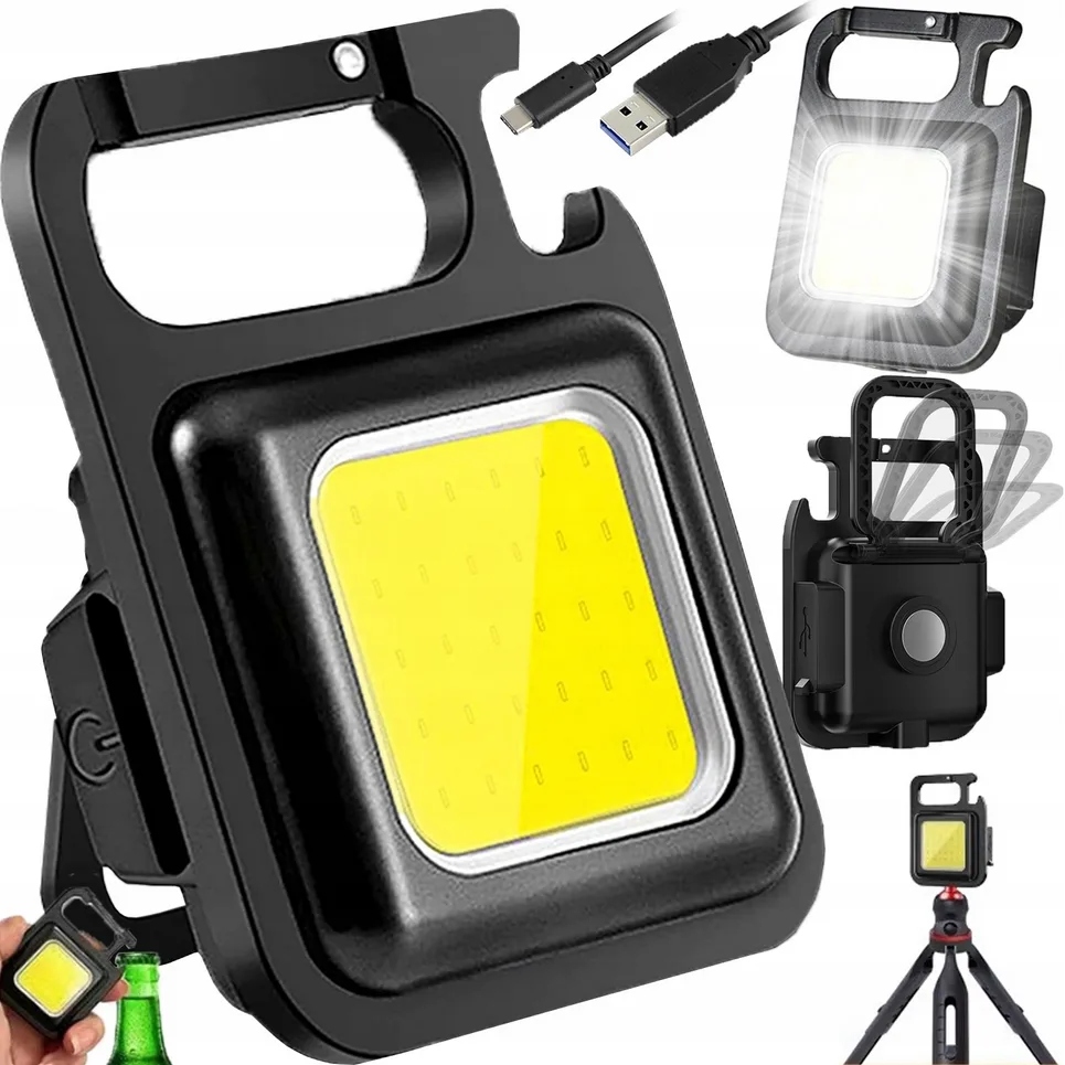 Mini-led-taschenlampe, Starker Magnet Für Taschen Und Schlüsselanhänger, Multifunktional, Usb-c