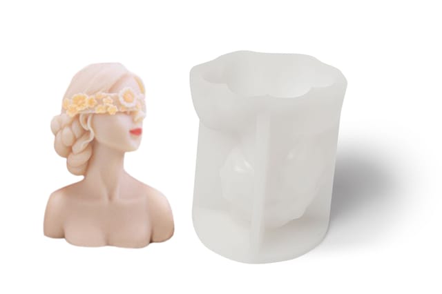 Silikon-kerzenform – Frau Mit Verbundenen Augen, 98 X 78 X 58 Mm