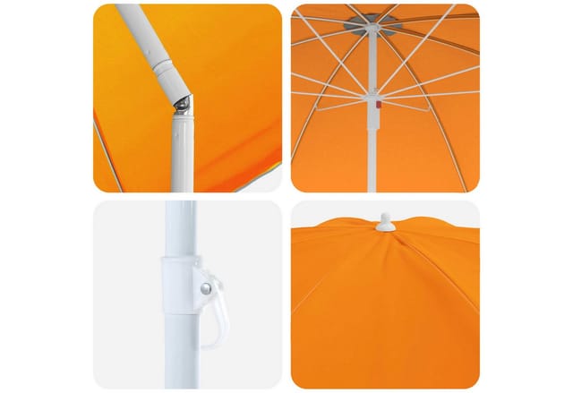 Garten-sonnenschirm 207 Cm 170t Polyester Orange Vidaxl