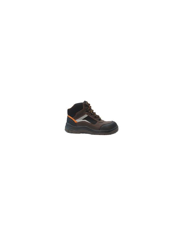 Chaussures De Sécurité Coupe Haute, Tige Cuir, Nubuck Et Cordura, Doublure Mesh 3d, Semelle Pu, Embout Et Semelle Acier. Iso 203