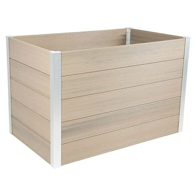 Dobar Hochbeet XL (115 x 70 x 75 cm, Verbundwerkstoff, Silbergrau)
