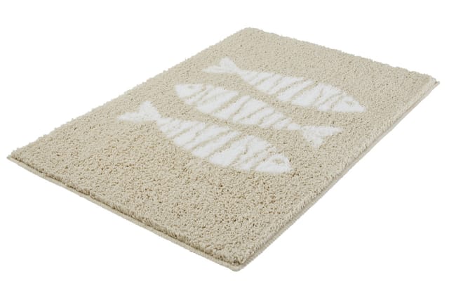 Kleine Wolke Badteppich Fish sandbeige 65 x 115 cm