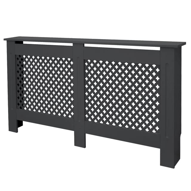 ML-Design Heizkörperverkleidung mit Wabenmuster 152x19x82cm Anthrazit aus MDF