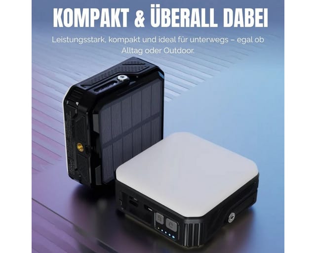 FONTASTIC 265501 - 2in1-Solar-Powerbank, 10000 mAh, mit Leuchte, dimmbar