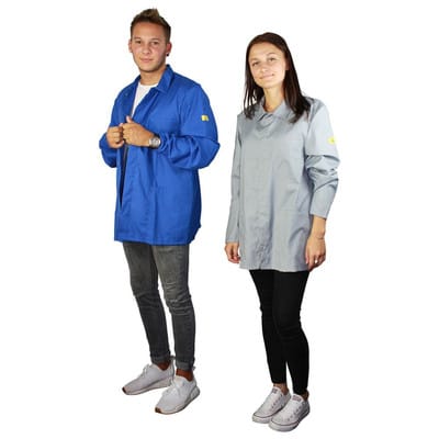 ESD-Arbeitsmantel AM-75, Kurzmantel, Größe XXXL, weiß, kurzarm