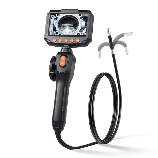 Vevor Endoskopkamera Mit Licht Drehbar, Inspektionskamera Mit Zwei-wege Beweglichem Kopf, Ip67 Wasserdichte Rohrkamera Mit 4,3 Zoll Display 1,5m Kabel 2600mah Akku, 6,2mm Boreskopkamera Für Auto Haus