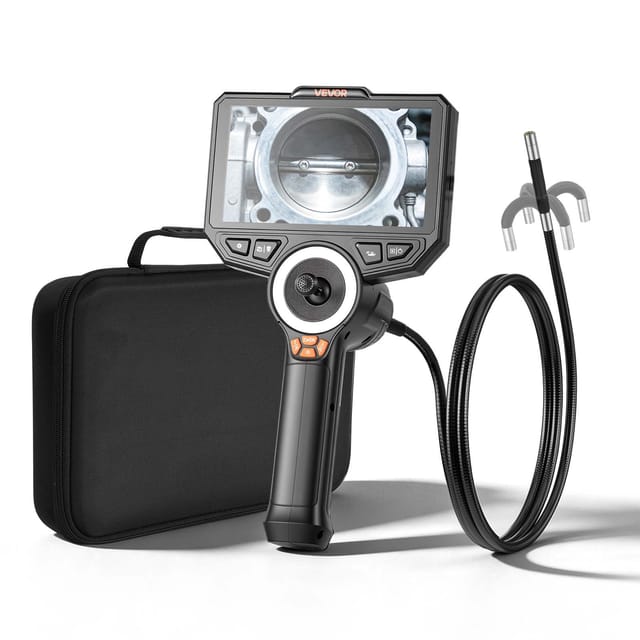 Vevor Drehbare Endoskopkamera Mit Licht, Inspektionskamera Mit 360° Beweglichem Kopf, Ip67 Wasserdichte Rohrkamera Mit 6 Zoll Display 1,5 M Kabel 7000 Mah Akku, 8 Mm Boreskopkamera Für Auto Haus