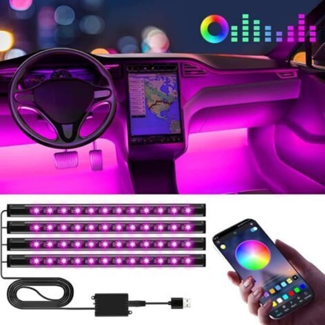 [niemals Verwendet] Auto Innenraum, Led Auto Zubehör, Geschenk Für Mann, Mutter, Geschenk Zum Muttertag, Vatertag, Auto Zubehör App Steuerung